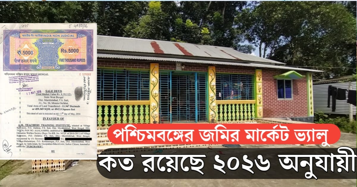 New market value of land in West Bengal in 2026(২০২৬ সালে পশ্চিমবঙ্গের জমির নতুন মার্কেট ভ্যালু)